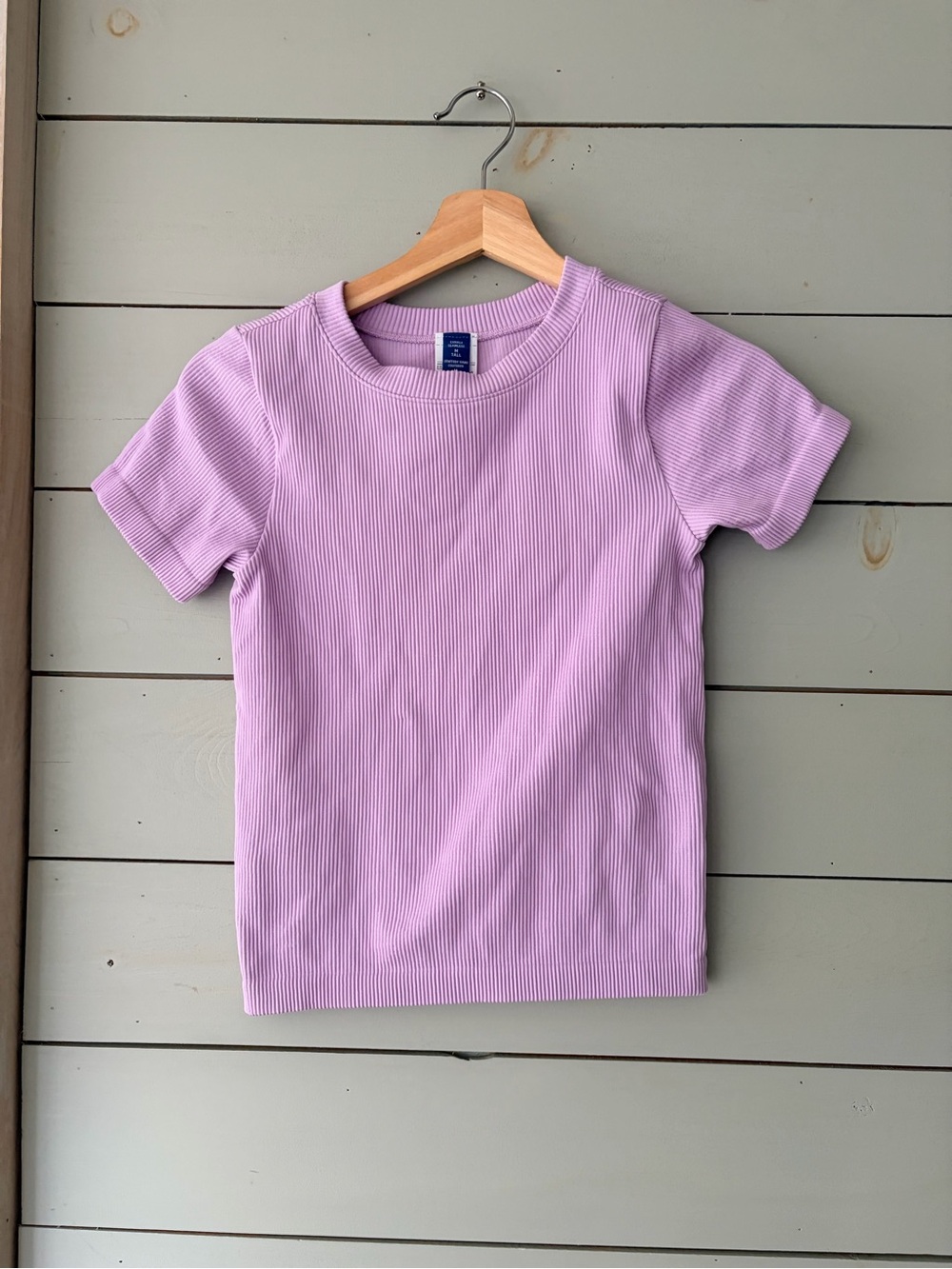 Old Navy Exhale Seamless Ribbed T-Shirt Lilac M Tall NWT